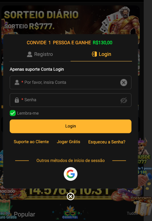 Aplicativo móvel 2222WIN